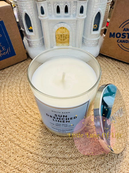 Bath & Body Works 🇺🇸 SUN-DRENCHED LINEN single-wick Candle 8 oz / 227g