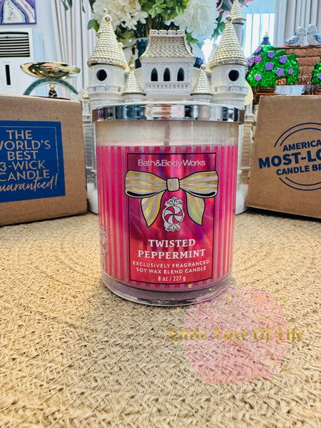 Bath & Body Works 🇺🇸 TWISTED PEPPERMINT single-wick Candle 8 oz / 227g