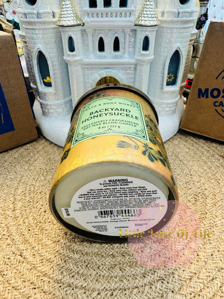 Bath & Body Works 🇺🇸 BACKYARD HONEYSUCKLE single-wick Candle 8 oz / 227g (B)