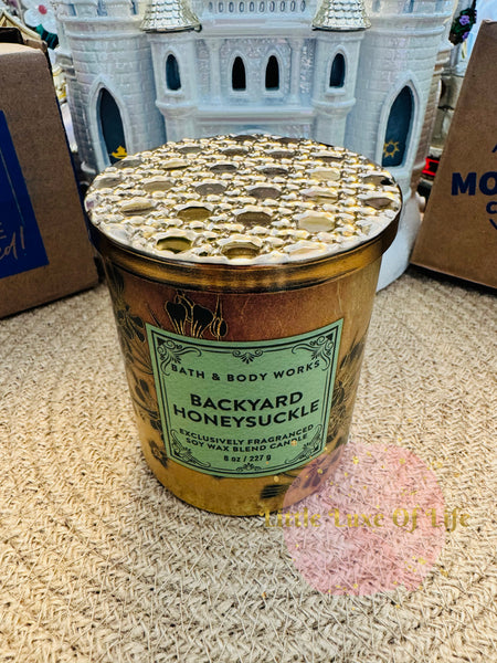 Bath & Body Works 🇺🇸 BACKYARD HONEYSUCKLE single-wick Candle 8 oz / 227g (B)