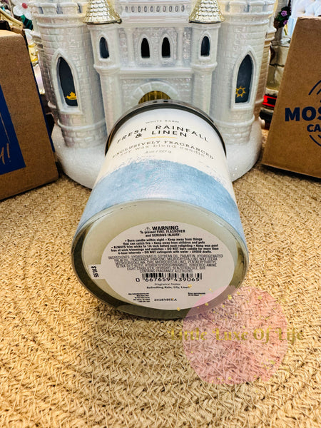 Bath & Body Works 🇺🇸 FRESH RAINFALL & LINEN single-wick Candle 8 oz / 227g