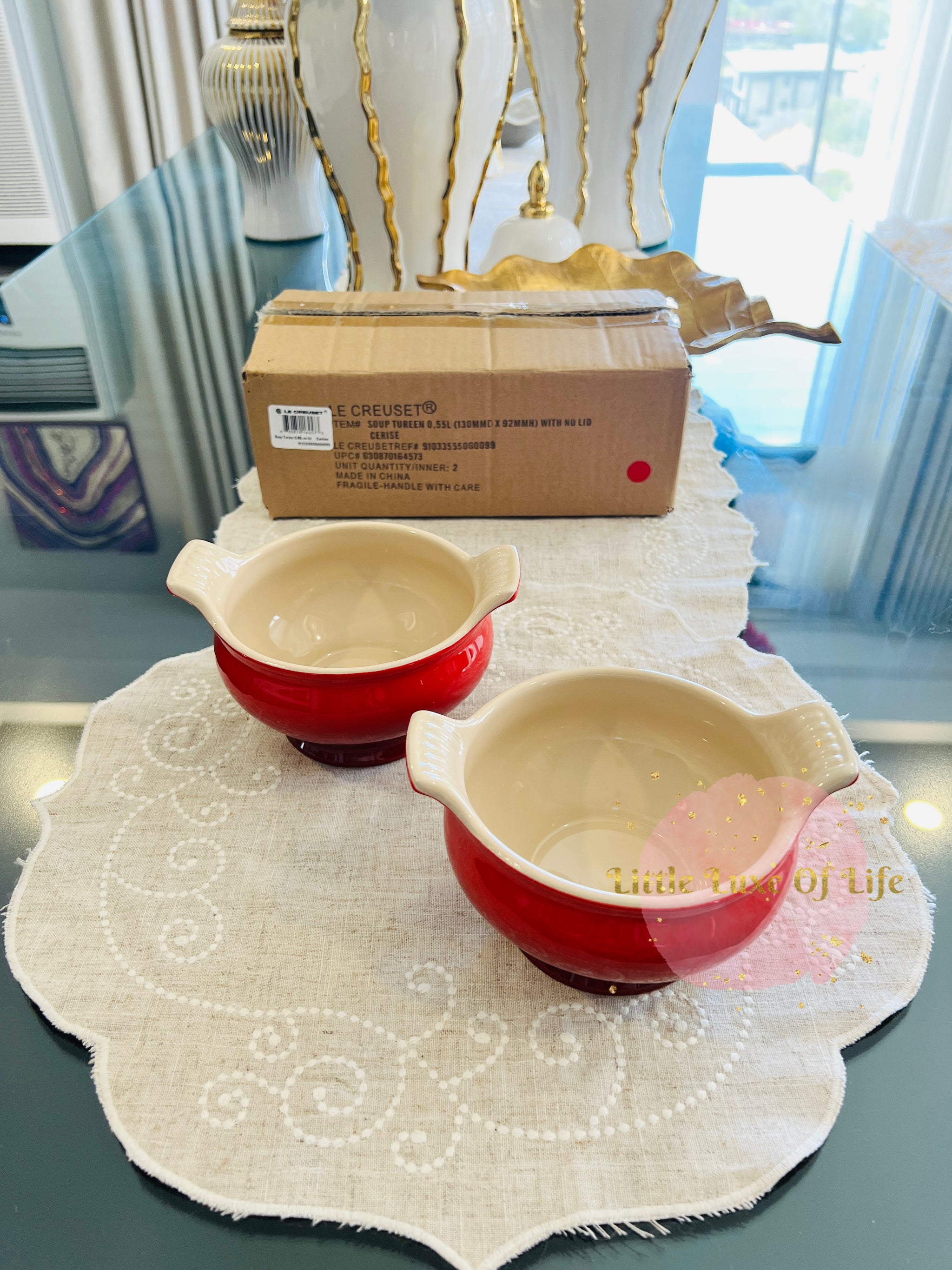 Le Creuset Heritage Soup Bowls, Set of 2 - CERISE – LittleLuxeOfLife