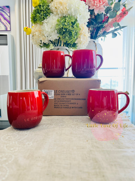 Le Creuset Heritage Mugs13 fl. oz., Set of 4 - CERISE