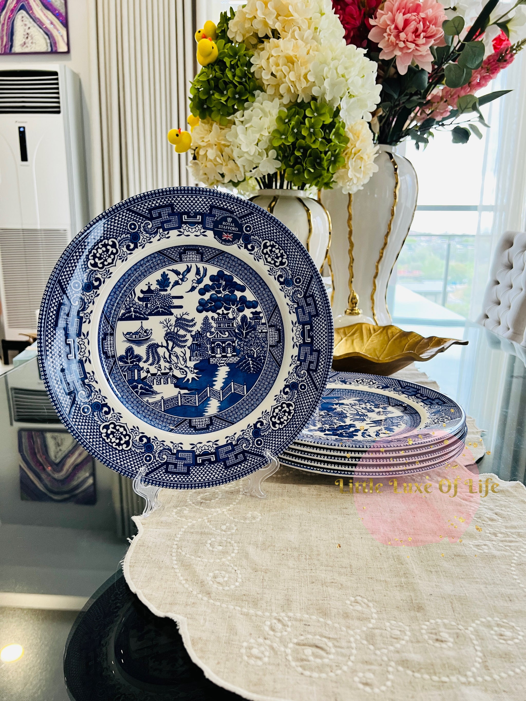 Royal Stafford Ceramic Willow Dinner Plates 11