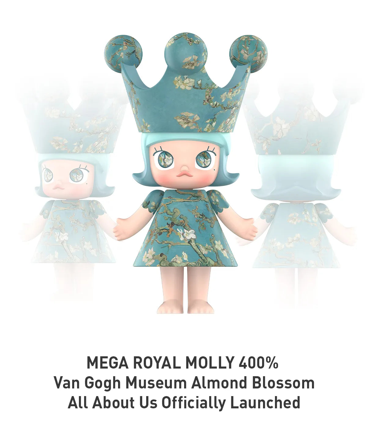 ぬいぐるみ Popmart Mega  Molly Van Gogh 400% Pop Mart Mega Royal Molly Van Gogh Museum Almond Blossom 4 - US