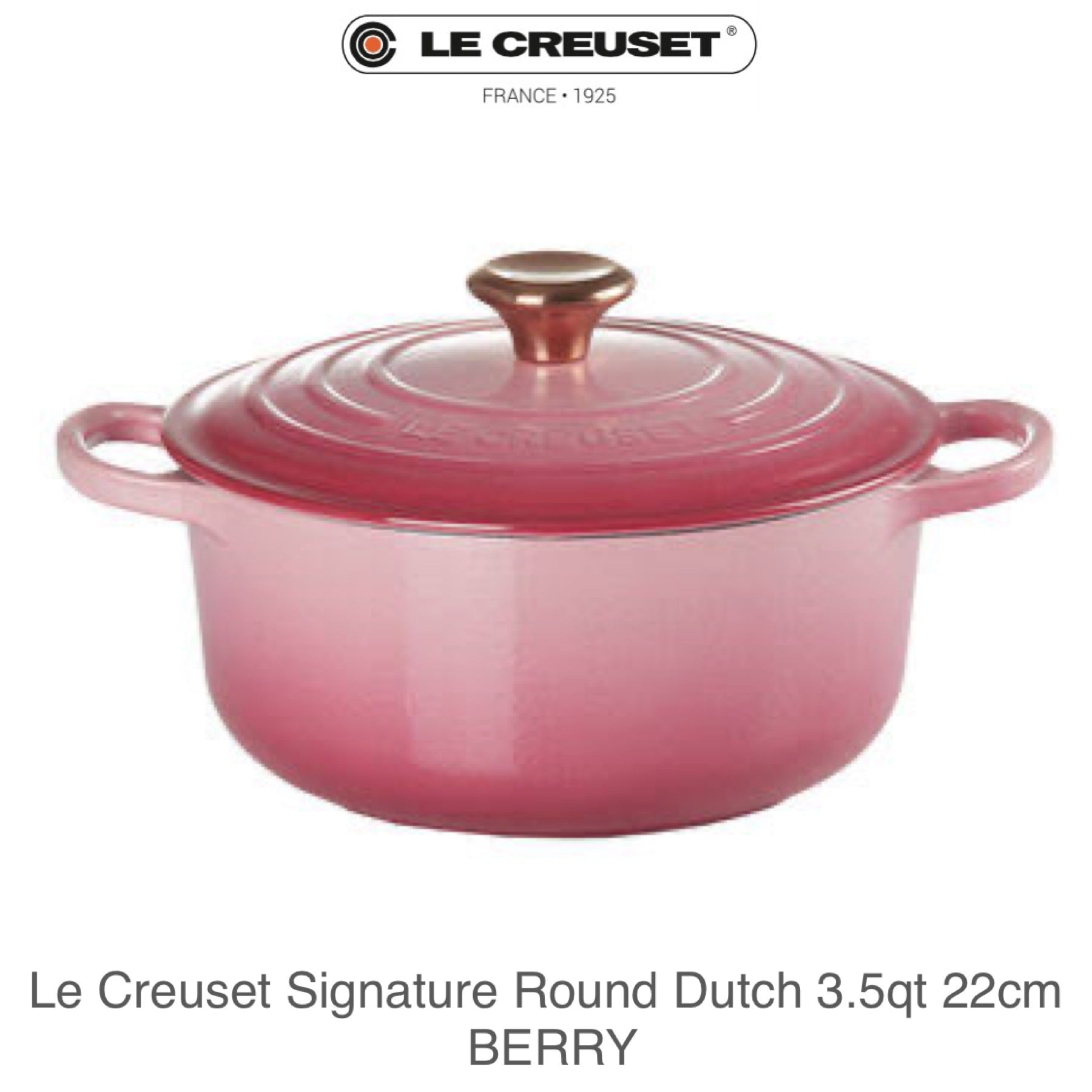 Le Creuset Signature Round Dutch Oven 3.5qt 22cm - BERRY