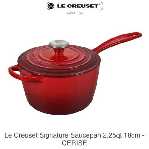 Le Creuset Signature Enameled Cast Iron Saucepan 2.25qt - CERISE