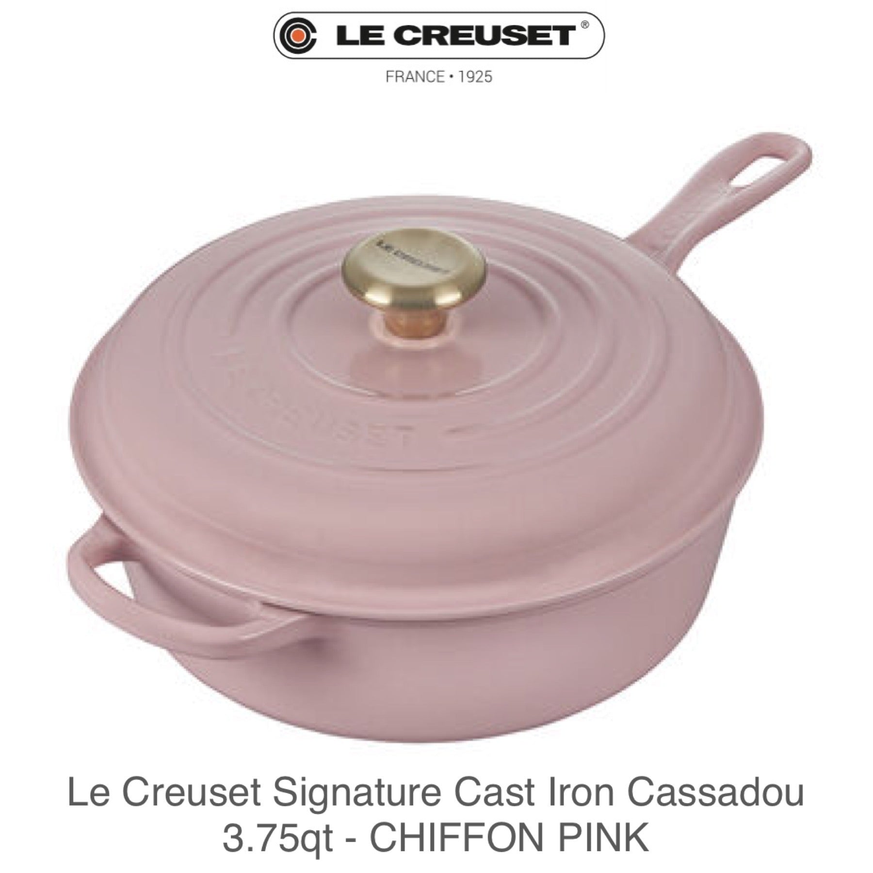 Le Creuset Signature Cassadou Sauté Pan, 3 3/4-Qt. - CHIFFON