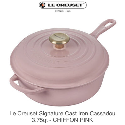 Le Creuset Signature Cassadou Sauté Pan, 3 3/4-Qt. - CHIFFON PINK