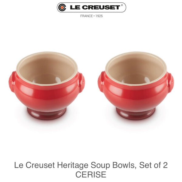 Le Creuset Heritage Soup Bowls, Set of 2 - CERISE