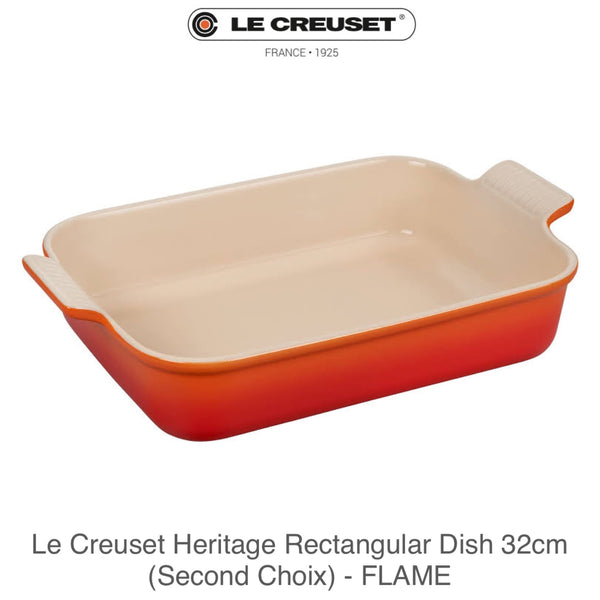 Le Creuset Stoneware Heritage Rectangular Dish, 32cm (SECOND CHOIX)- FLAME