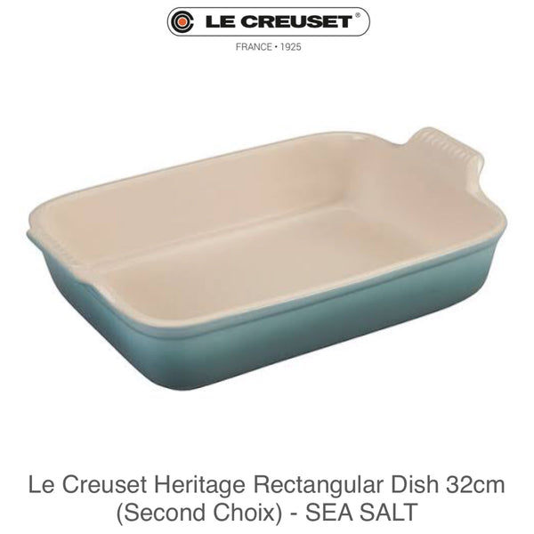 Le Creuset Stoneware Heritage Rectangular Dish, 32cm (SECOND CHOIX)- SEA SALT