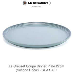 Le Creuset Coupe Dinner Plate 27cm ( SECOND CHOIX-per piece) - SEA SALT