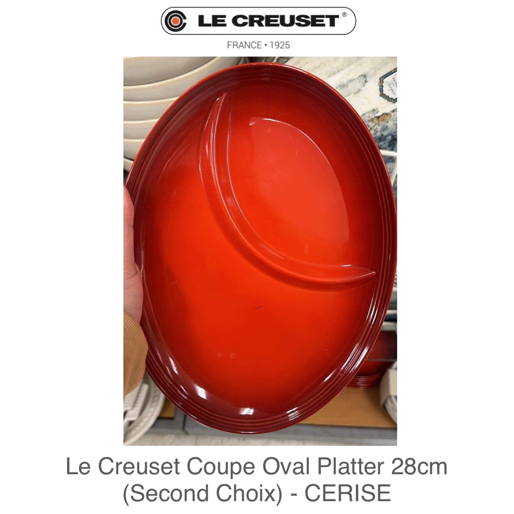 Le Creuset Coupe Oval Platter 28cm ( SECOND CHOIX-per piece) - CERISE