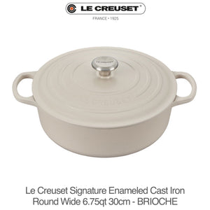 Le Creuset Signature Round Wide Oven 6.75qt 30cm - BRIOCHE