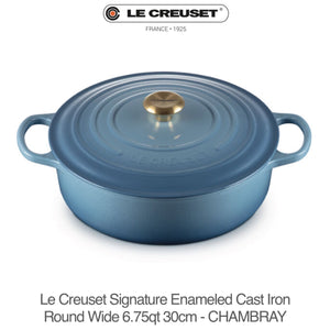 Le Creuset Signature Round Wide Oven 6.75qt 30cm - CHAMBRAY