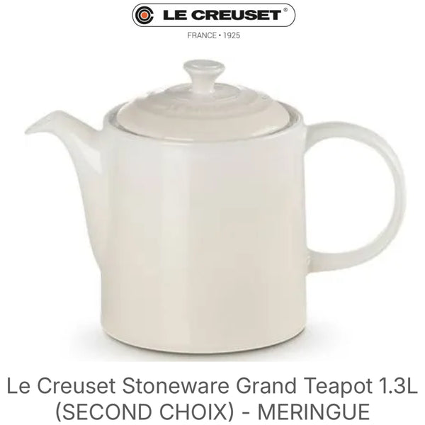 LE CREUSET Grand Teapot Stoneware 1.3L (SECOND CHOIX) - MERINGUE