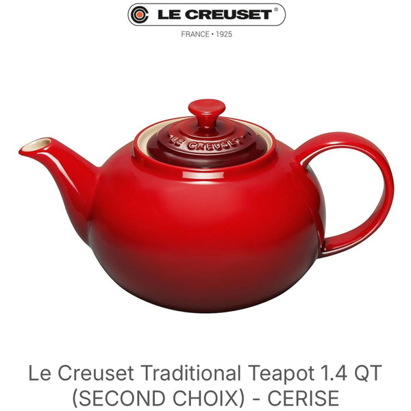 LE CREUSET Traditional Teapot 1.4QT (SECOND CHOIX) - CERISE