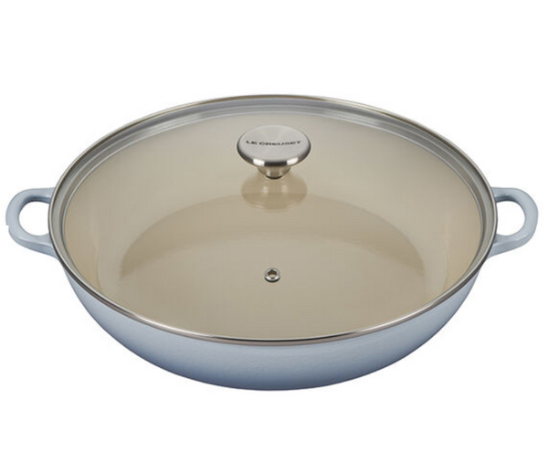 Le Creuset Traditional Braiser with Glass Lid 5qt 32cm - COASTAL BLUE