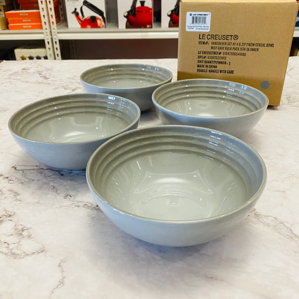 Le Creuset Vancouver Cereal Bowls, Set of 4 - FRENCH GREY