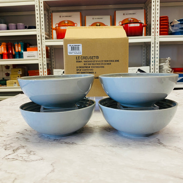 Le Creuset Vancouver Cereal Bowls, Set of 4 - FRENCH GREY