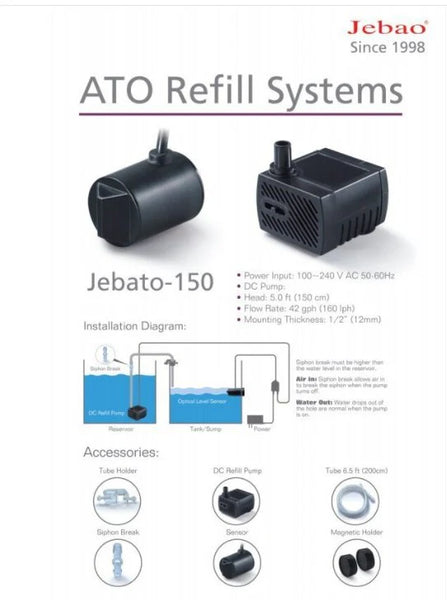 Jebao ATO Refill Systems Jebato-150 100~240V AC 50-60Hz DC Pump