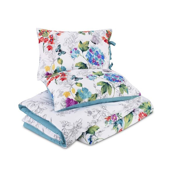 The Pioneer Woman Teal Polyester Blooming Bouquet 4 Piece Comforter Set, King