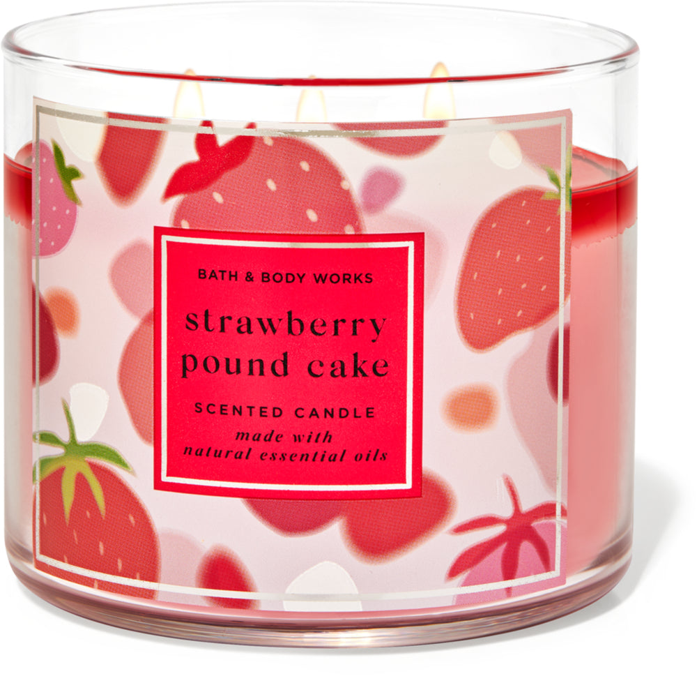 Bath & Body Works STRAWBERRY POUND CAKE 3-wick Candle 14.5 oz / 411 g