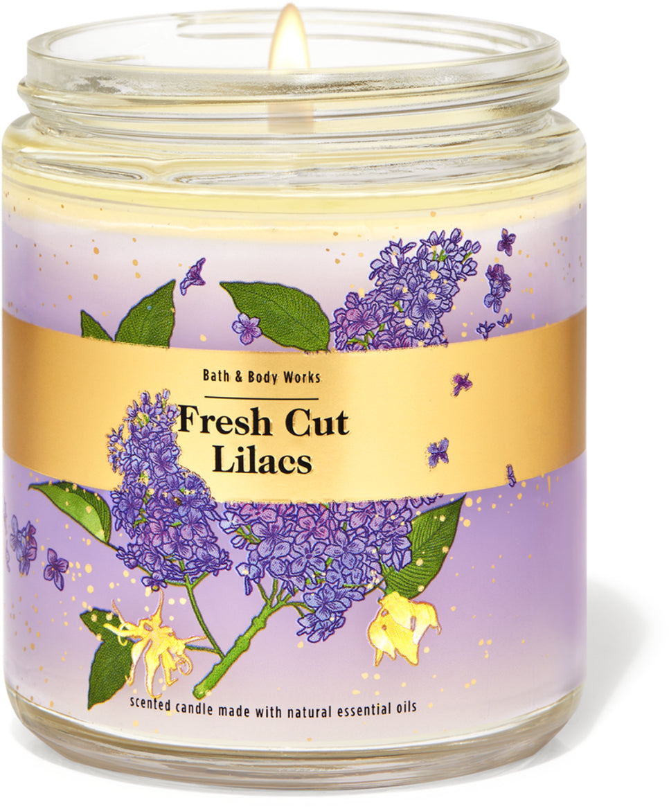 Bath & Body Works FRESH CUT LILACS single-wick Candle 7 oz / 198 g