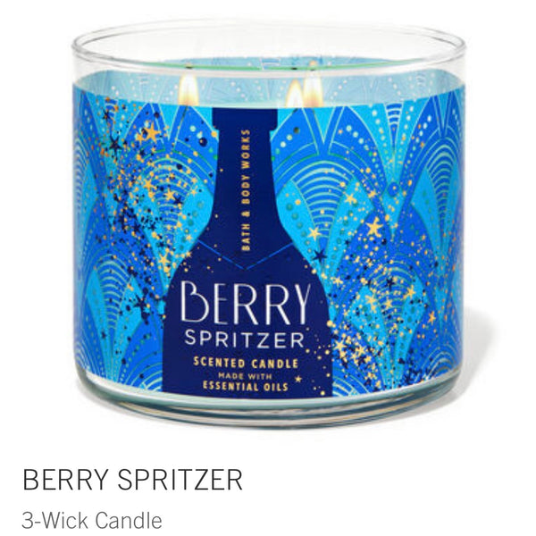 Bath & Body Works Berry Spritzer 3-wick Candle   14.5 oz / 411 g