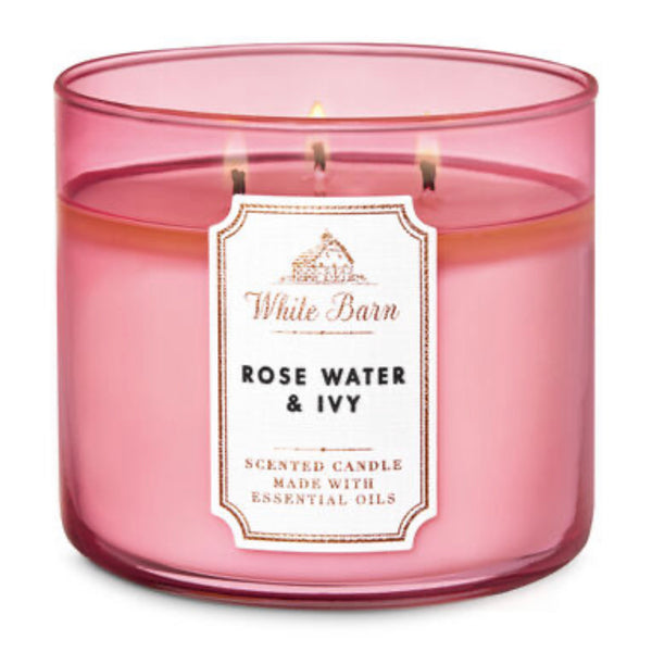 Bath & Body Works 🇺🇸 ROSE WATER IVY 3-wick Candle 14.5 oz / 411 g