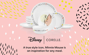 CORELLE 12-piece Dinnerware Set, Service for 4, Minnie Mouse