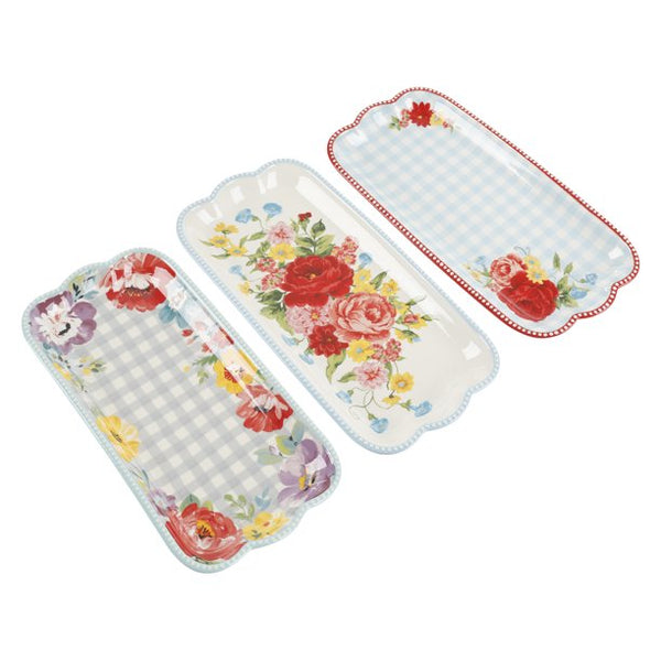 The Pioneer Woman Floral Medley 3-Piece Serve Tray Set