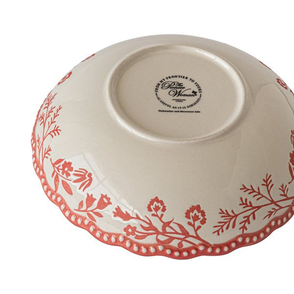 The Pioneer Woman Fancy Flourish Stoneware Pasta Bowl, Pink