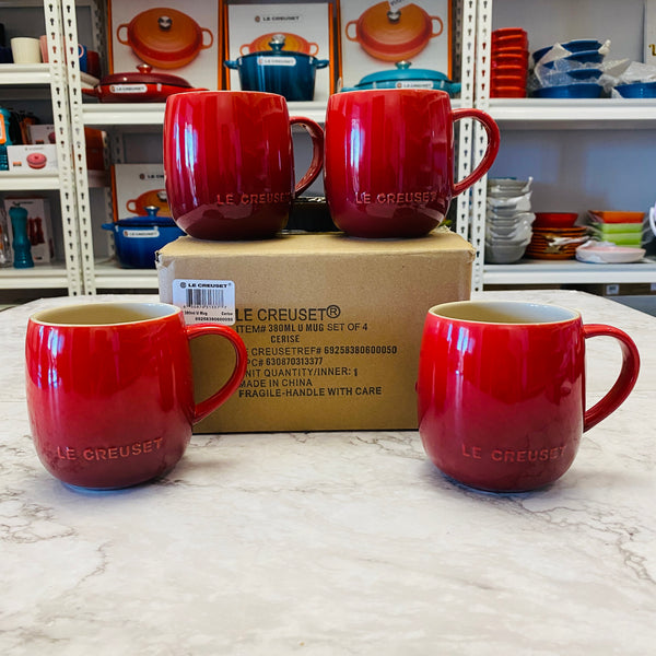 Le Creuset Heritage Mugs13 fl. oz., Set of 4 - CERISE