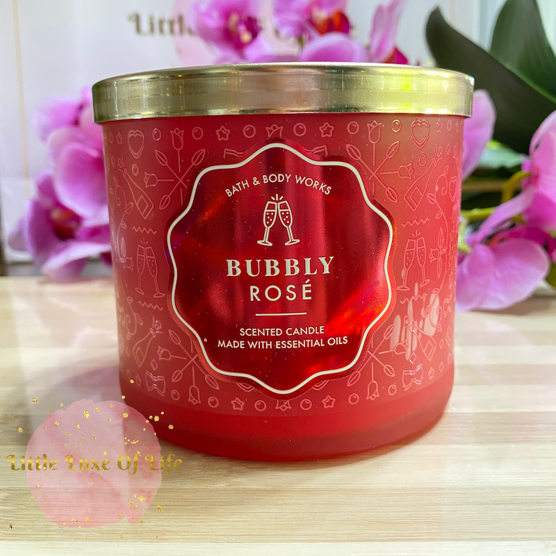 Bath & Body Works BUBBLY ROSÉ 3-Wick Candle 14.5 oz / 411 g