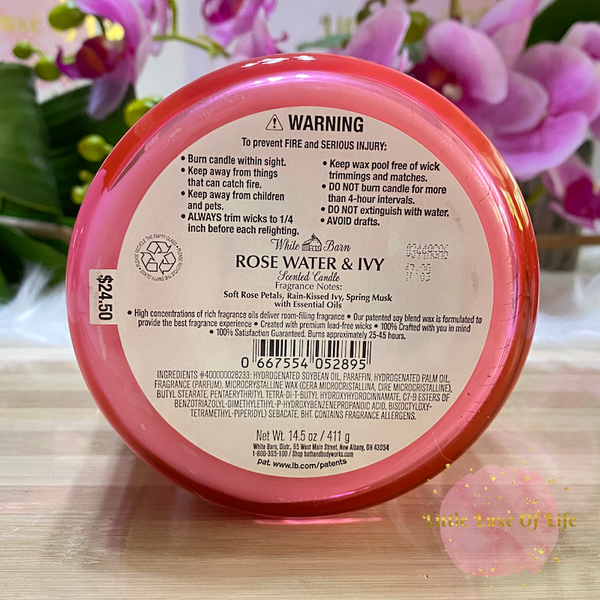 Bath & Body Works 🇺🇸 ROSE WATER IVY 3-wick Candle 14.5 oz / 411 g