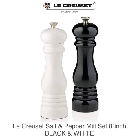 Le Creuset Salt & Pepper Mill 8"inch - BLACK & WHITE