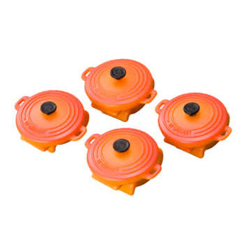 Le Creuset Round Plastic Bumpers, Set of 4 - FLAME