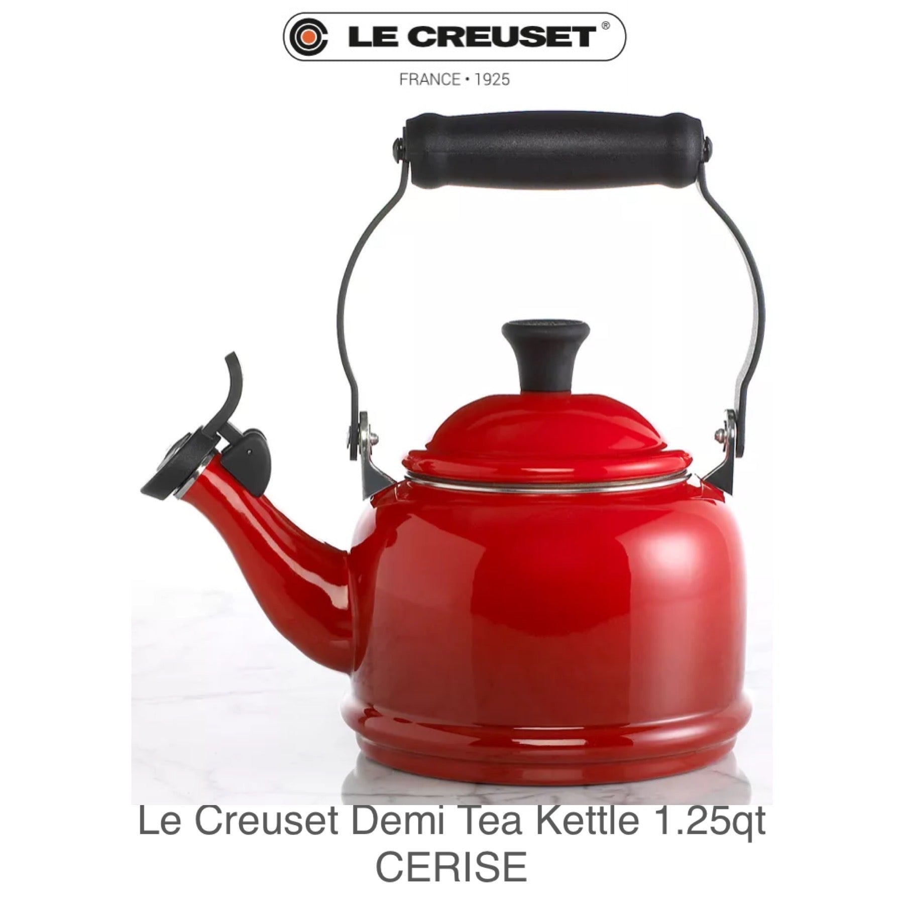 Le Creuset  Demi 1.25 Qt. Tea Kettle - CERISE