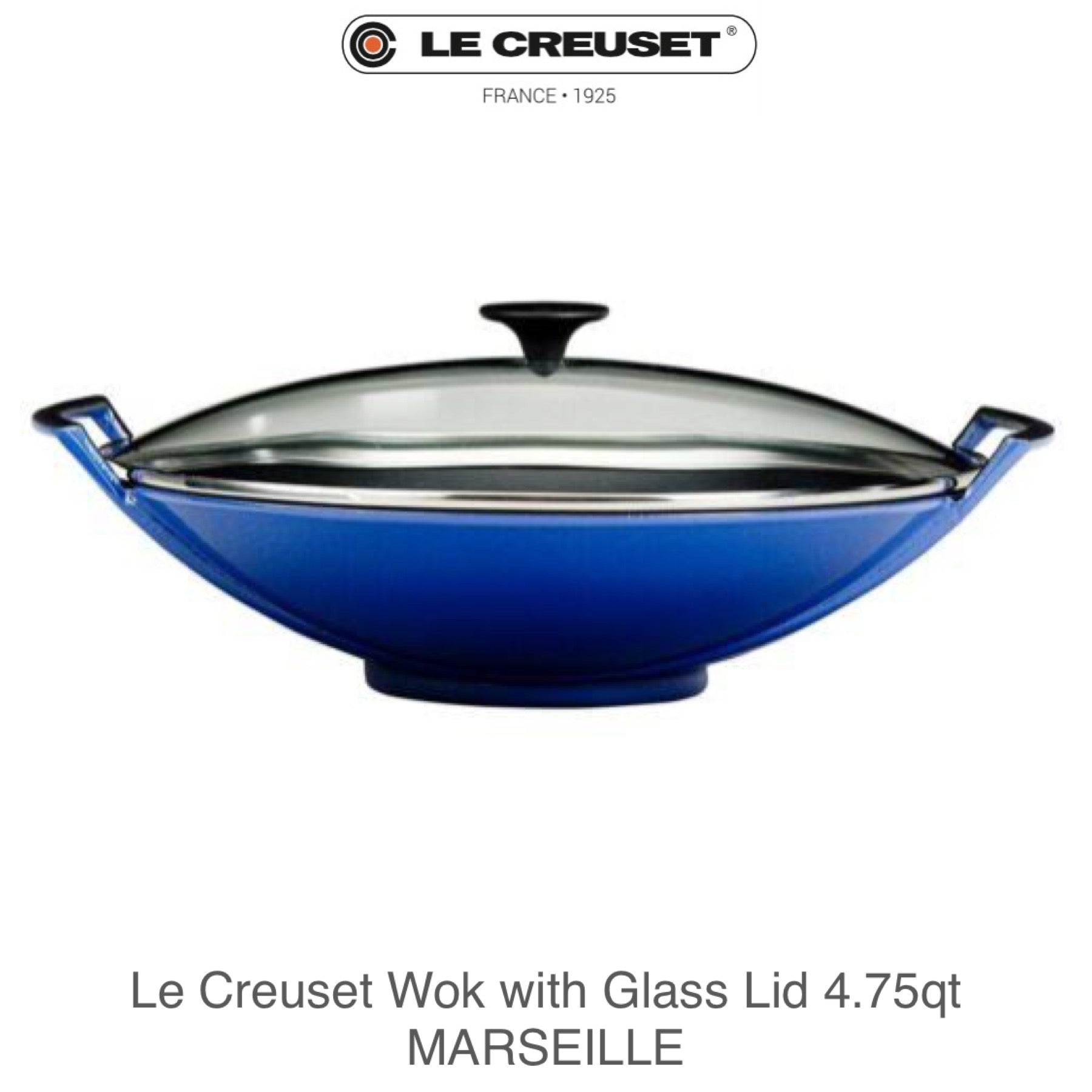 Le Creuset Enameled Cast-Iron 14-1/4-Inch Wok with Glass Lid, Color-Cherry