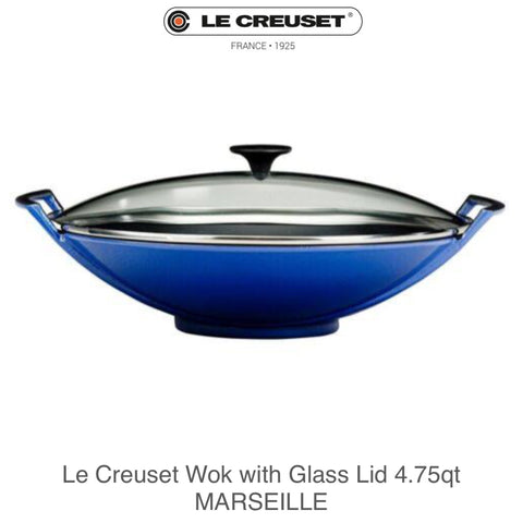 Le Creuset Enameled Cast Iron Wok with Glass Lid 4.75qt - MARSEILLE