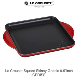 Le Creuset Square Skinny Griddle 9.5"inch - CERISE