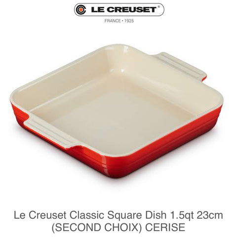 Le Creuset  Classic Square Dish 1.5qt 23cm (SECOND CHOIX) - CERISE