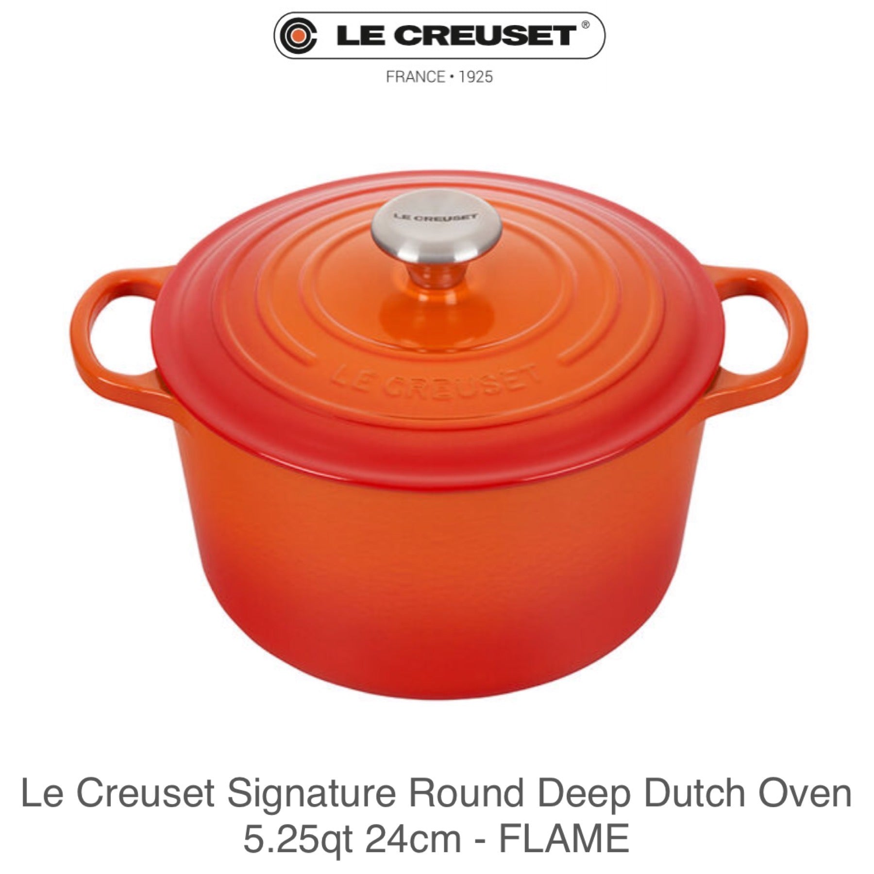 Le Creuset Signature Enameled Cast Iron Deep Dutch Oven, 5.25QT on