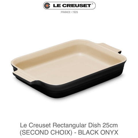 Le Creuset Stoneware Rectangular Dish 25cm (SECOND CHOIX)- BLACK ONYX