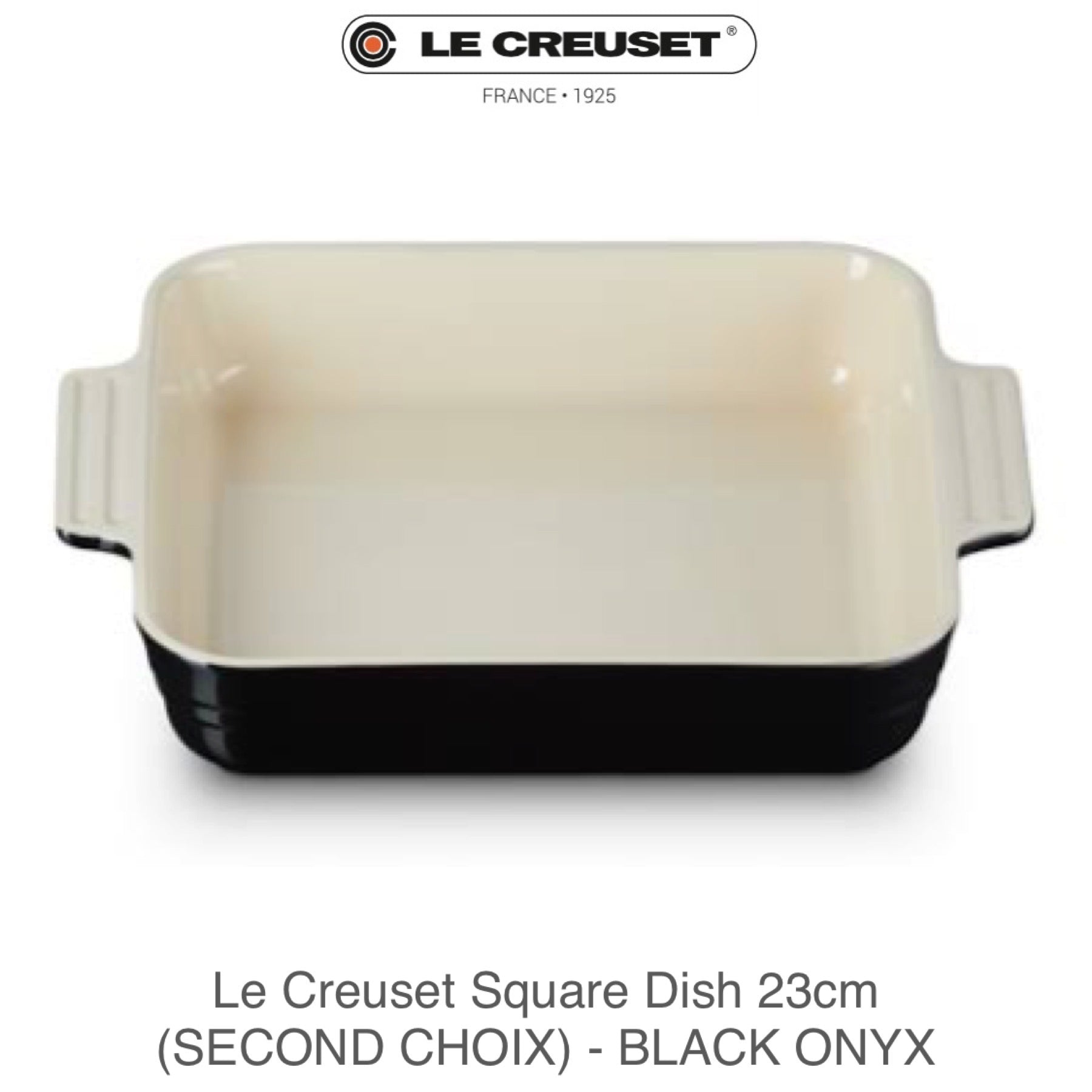 【美品】LE CREUSET　18cm Le Creuset Stoneware Square Dish 23cm (SECOND CHOIX)- BLACK