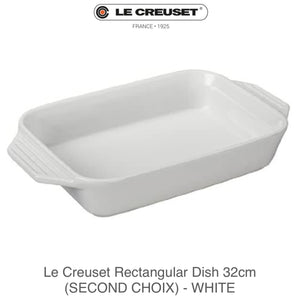 Le Creuset Stoneware Rectangular Dish 32cm (SECOND CHOIX)- WHITE