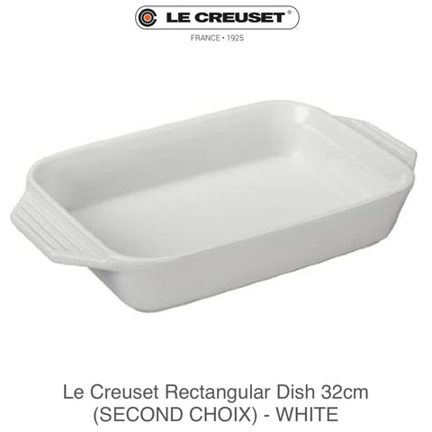 Le Creuset Stoneware Rectangular Dish 32cm (SECOND CHOIX)- WHITE