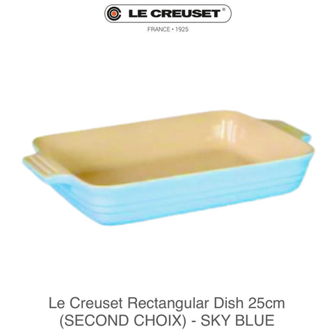 Le Creuset Stoneware Rectangular Dish 25cm (SECOND CHOIX)- SKY BLUE